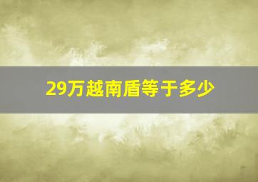 29万越南盾等于多少