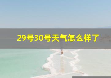 29号30号天气怎么样了