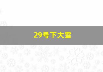 29号下大雪