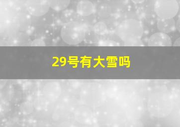 29号有大雪吗