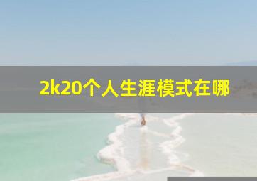 2k20个人生涯模式在哪