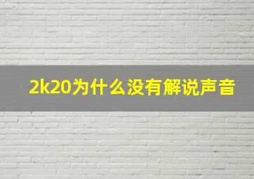 2k20为什么没有解说声音