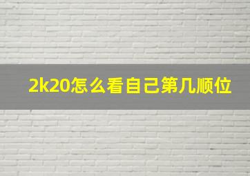 2k20怎么看自己第几顺位