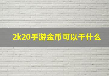 2k20手游金币可以干什么