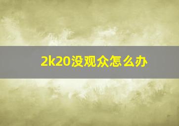 2k20没观众怎么办