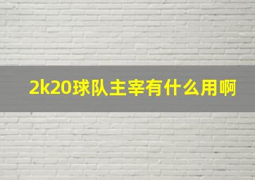 2k20球队主宰有什么用啊