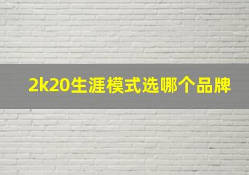 2k20生涯模式选哪个品牌