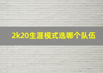 2k20生涯模式选哪个队伍