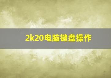 2k20电脑键盘操作