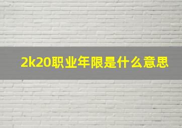 2k20职业年限是什么意思