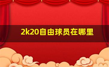 2k20自由球员在哪里