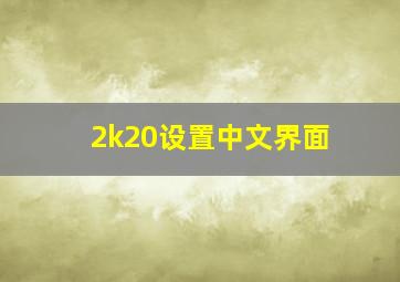 2k20设置中文界面