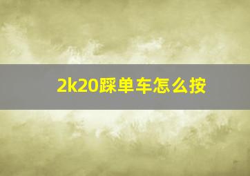 2k20踩单车怎么按