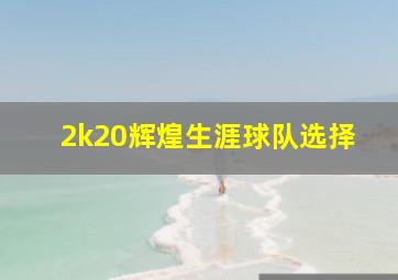 2k20辉煌生涯球队选择