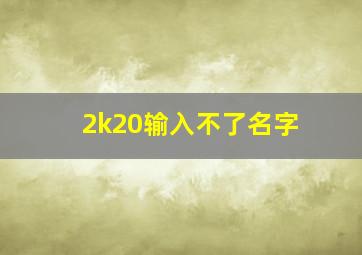 2k20输入不了名字