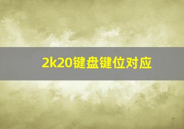 2k20键盘键位对应