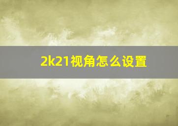 2k21视角怎么设置