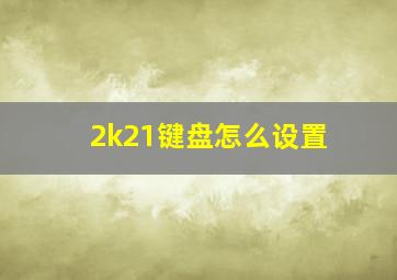 2k21键盘怎么设置