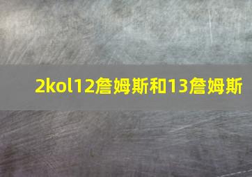 2kol12詹姆斯和13詹姆斯