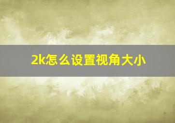 2k怎么设置视角大小