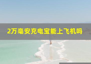 2万毫安充电宝能上飞机吗