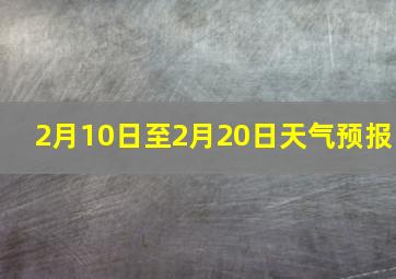 2月10日至2月20日天气预报