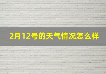 2月12号的天气情况怎么样