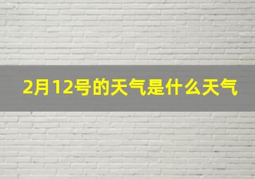 2月12号的天气是什么天气