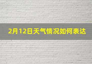 2月12日天气情况如何表达