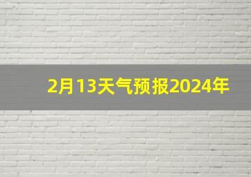 2月13天气预报2024年