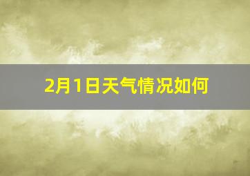 2月1日天气情况如何