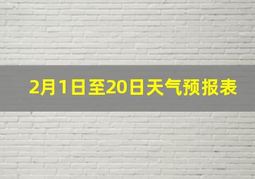 2月1日至20日天气预报表