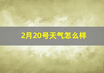 2月20号天气怎么样