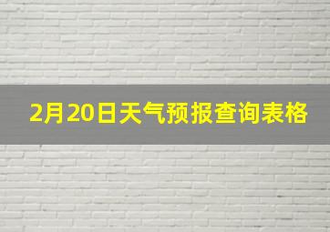 2月20日天气预报查询表格