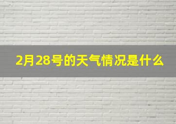 2月28号的天气情况是什么