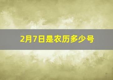 2月7日是农历多少号