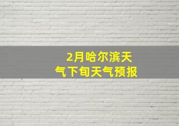 2月哈尔滨天气下旬天气预报