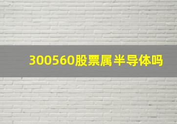 300560股票属半导体吗