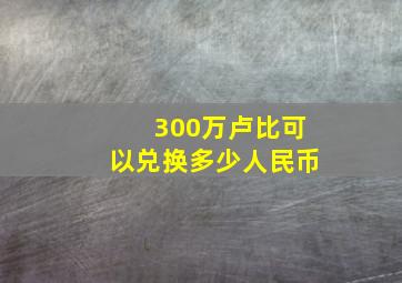 300万卢比可以兑换多少人民币