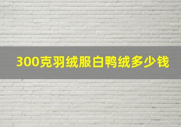 300克羽绒服白鸭绒多少钱