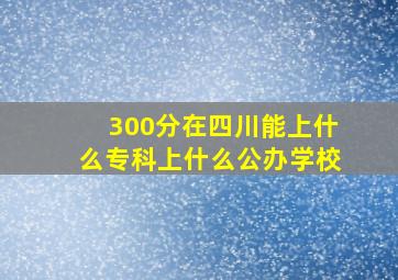 300分在四川能上什么专科上什么公办学校