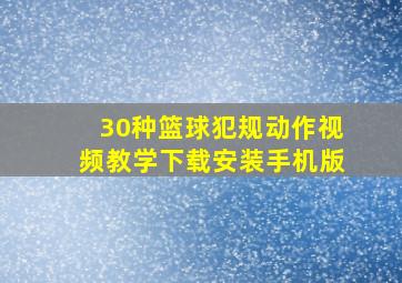 30种篮球犯规动作视频教学下载安装手机版