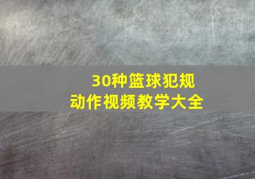 30种篮球犯规动作视频教学大全