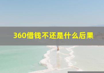 360借钱不还是什么后果