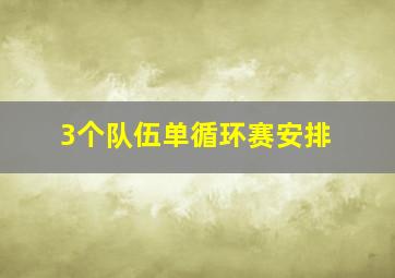 3个队伍单循环赛安排