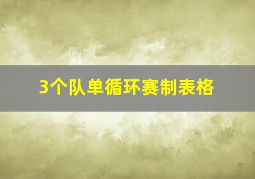 3个队单循环赛制表格