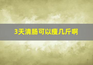 3天清肠可以瘦几斤啊