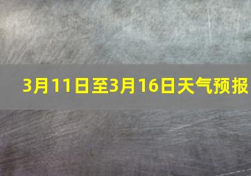 3月11日至3月16日天气预报