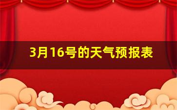 3月16号的天气预报表