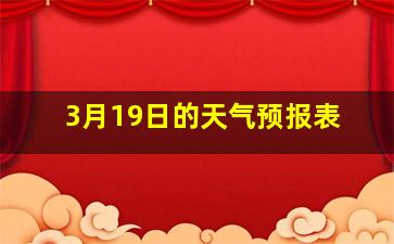 3月19日的天气预报表